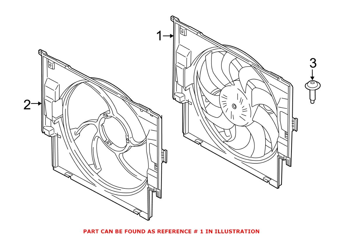 BMW Engine Cooling Fan Assembly - Front 17428625441